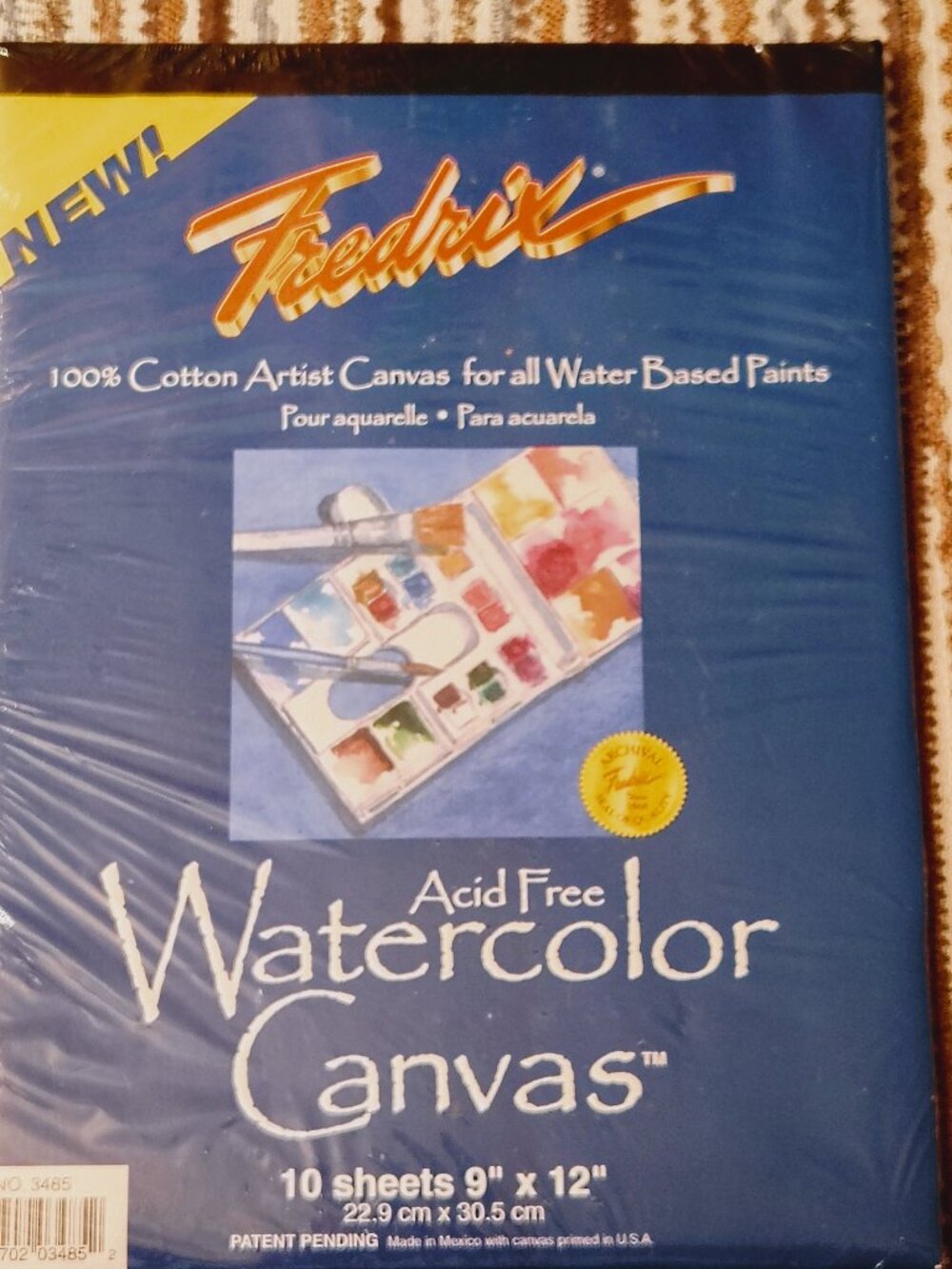 Fredrix Watercolor Canvas Pad 10 Sheets 9" x 12" Acid Free 100% Cotton 3485
